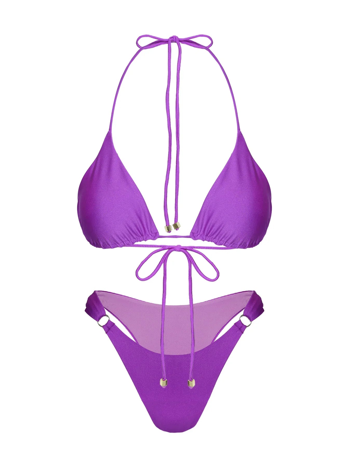 Kennedie Shine High Cut Ring Bikini Bottoms Purple