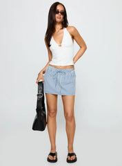My Way Skort Blue Gingham