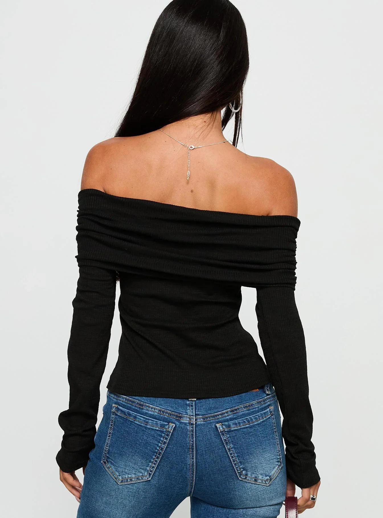 Victorea Off Shoulder Top Black