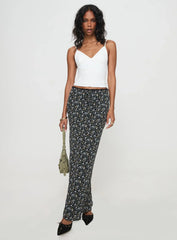 Emily Maxi Skirt Blue Black Floral