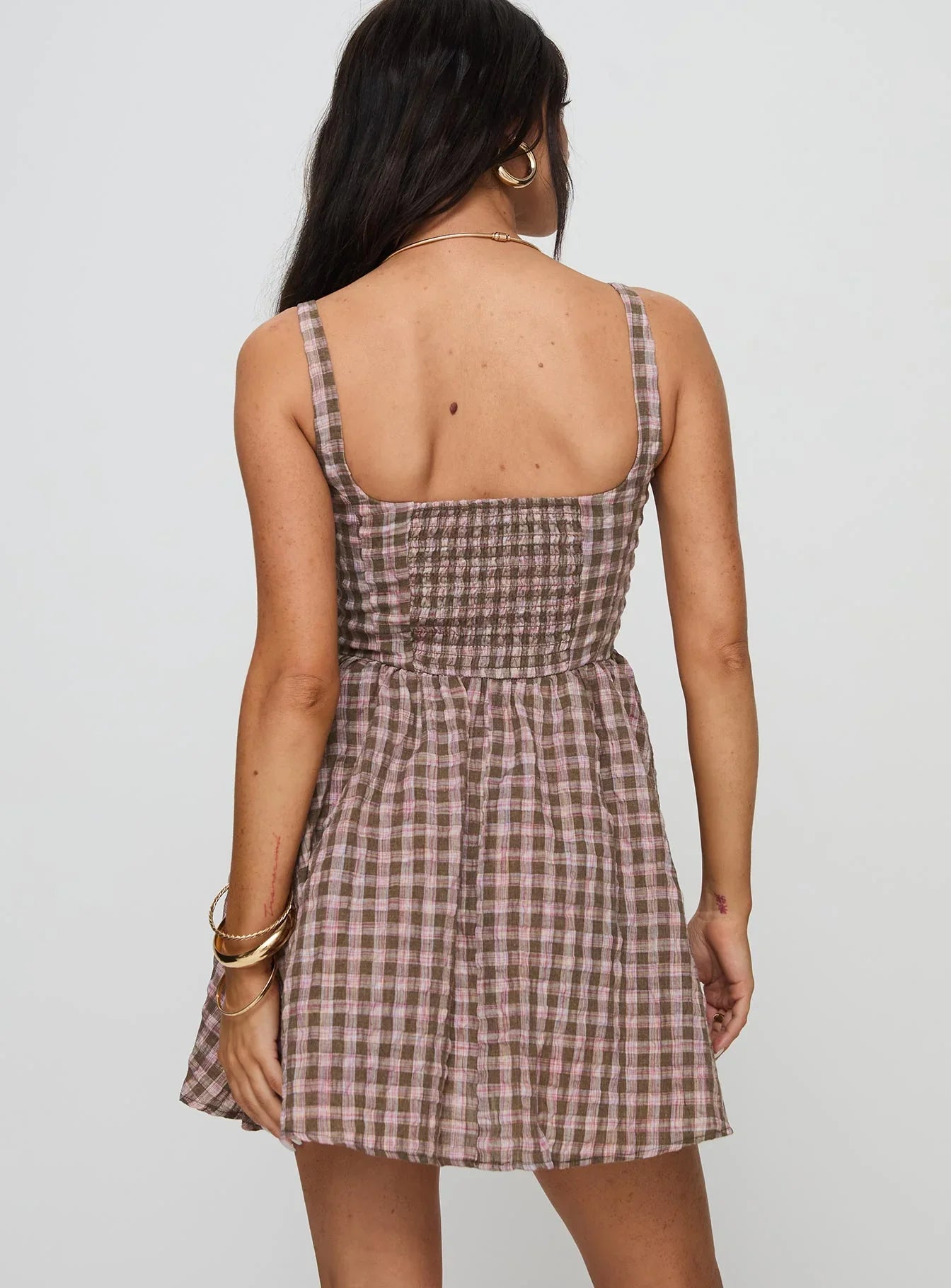 Cartmel Mini Dress Brown Pink