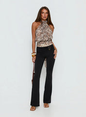 Kataliah Foldover Flare Pants Black