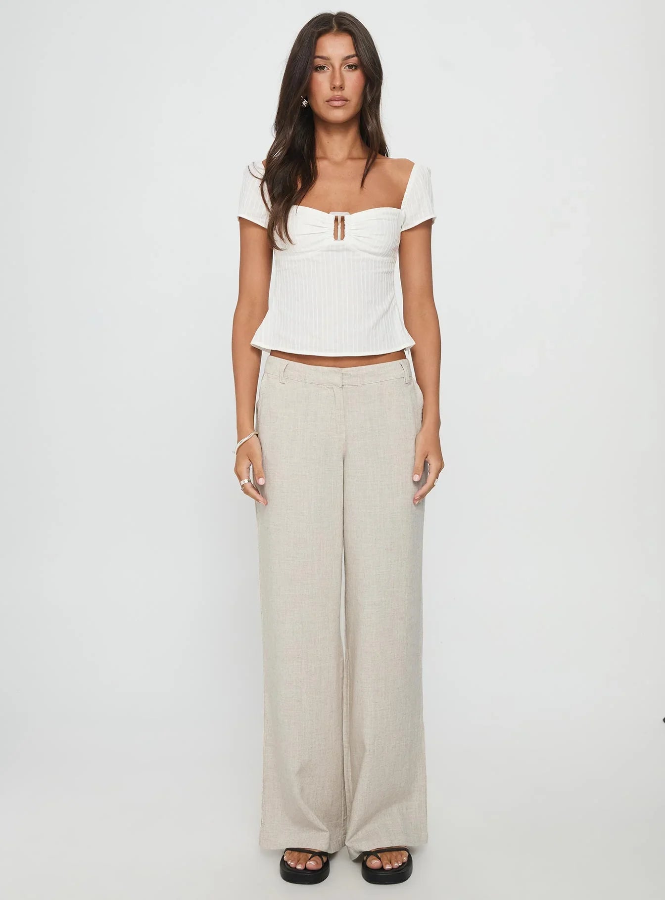 Isabetta Short Sleeve Top White