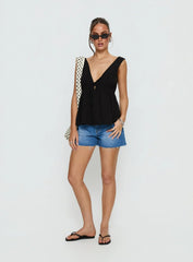 Dianna Babydoll Cami Top Black