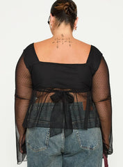 Fiorello Long Sleeve Top Black Curve