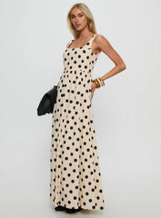 Cartmel Maxi Dress Cream Polka Dot