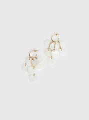Elizabette Shell Earrings White