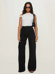 Goldie High Rise Wide Leg Jeans True Black