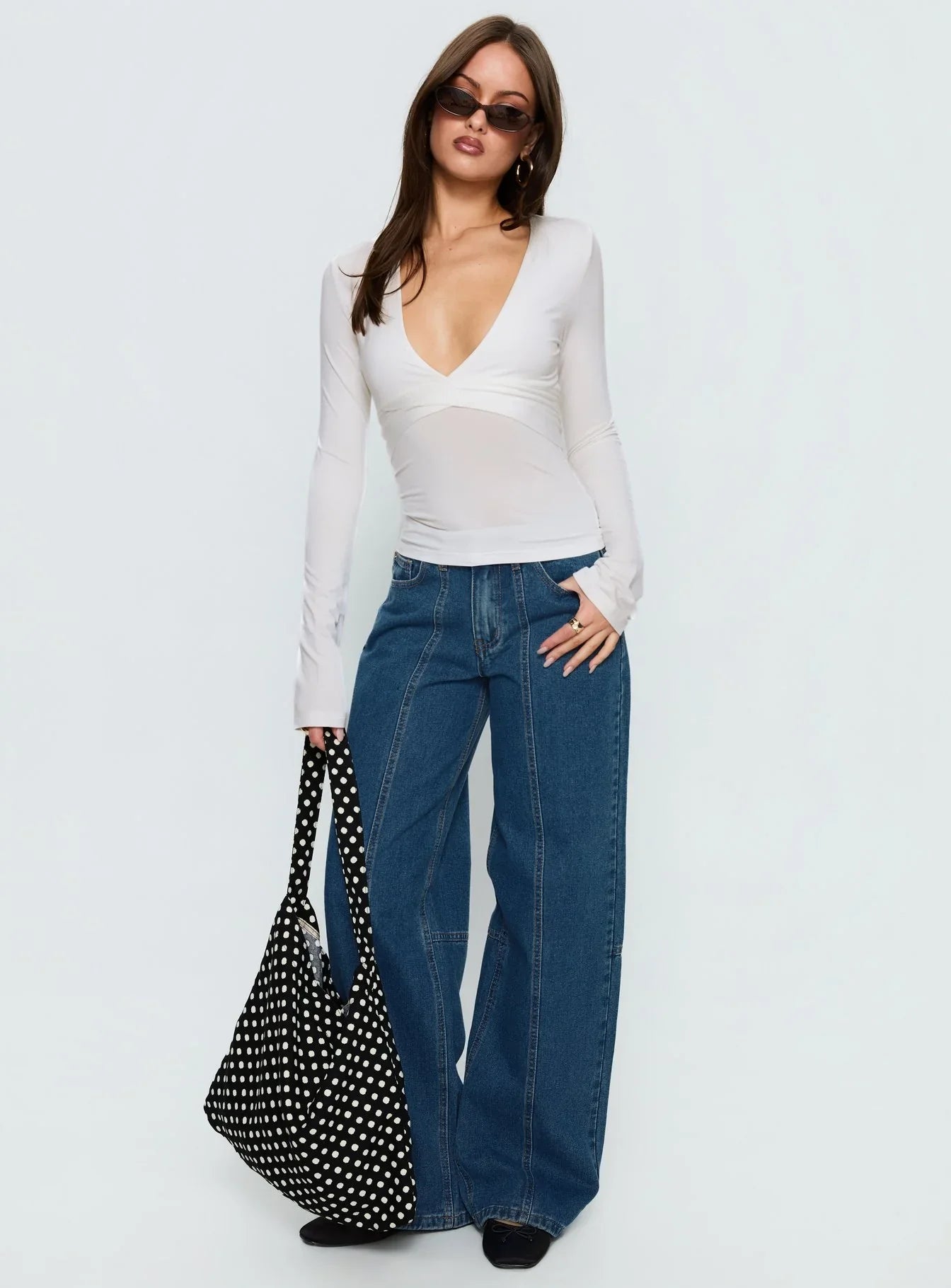 Lando Low Rise Straight Leg Jeans Mid Blue Wash