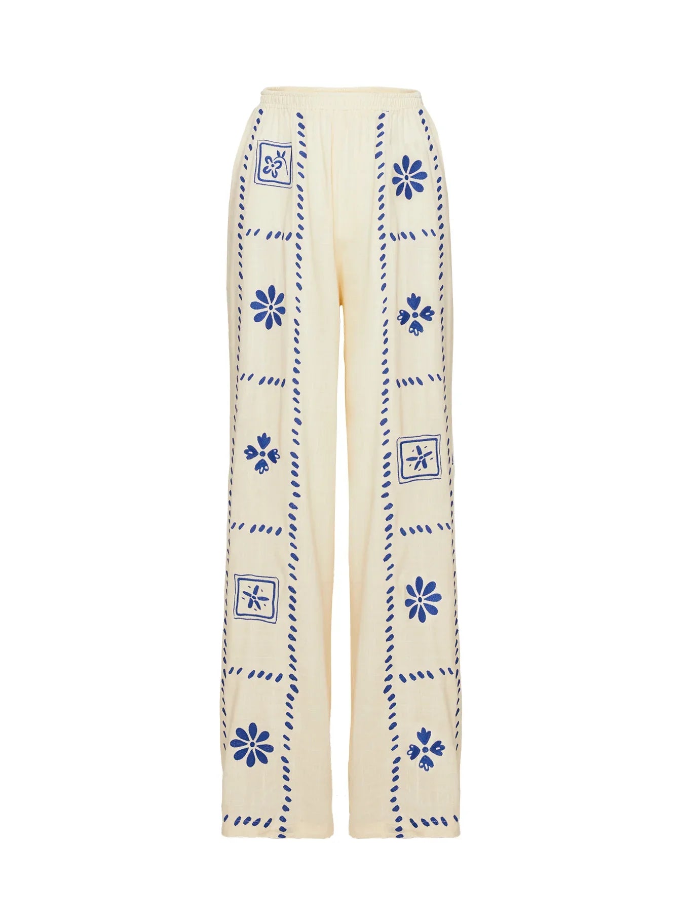 Grazia Pants Cream Blue