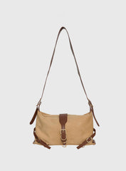 Anatolius Faux Suede Shoulder Bag Brown