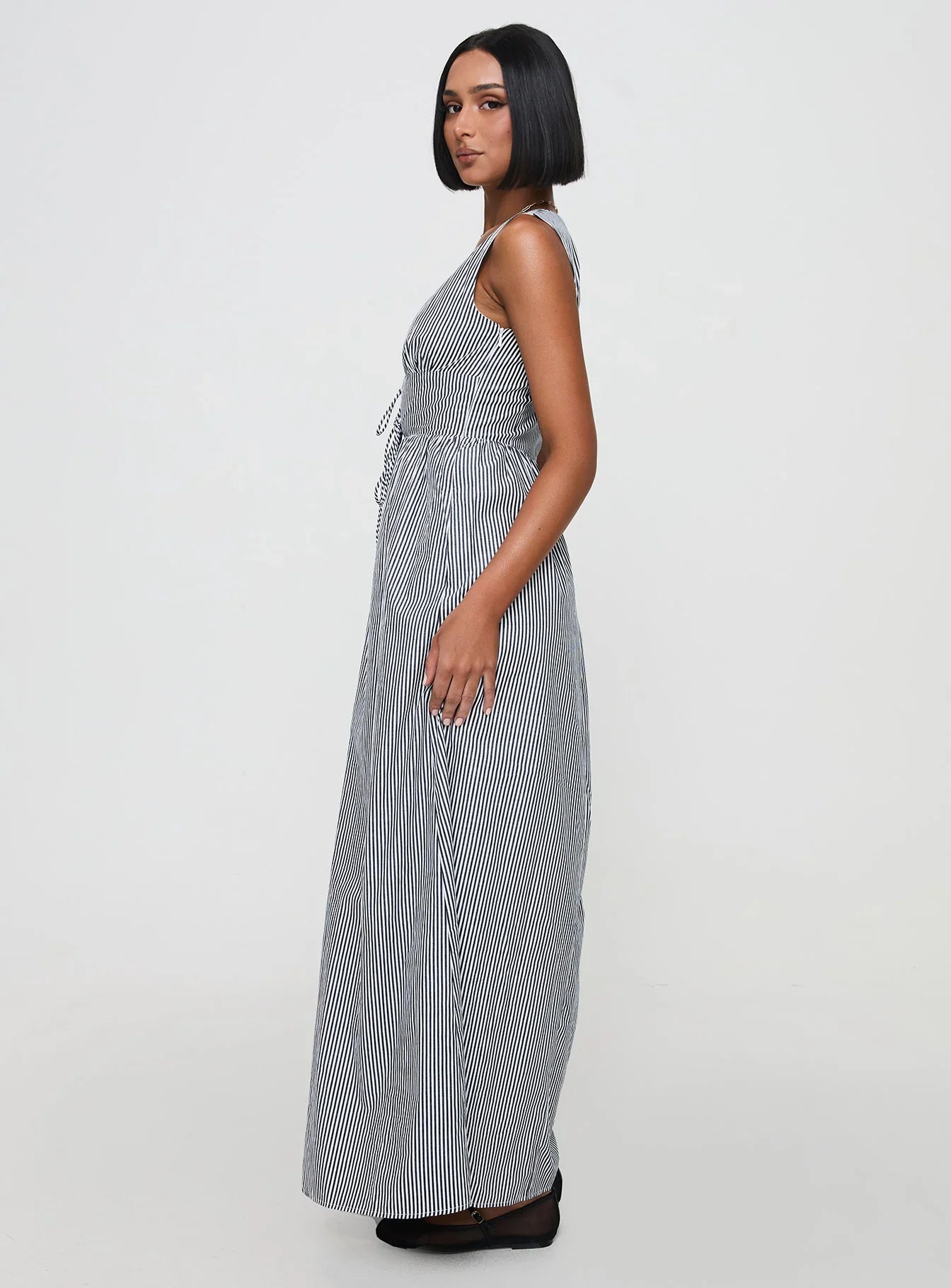 Pokey Maxi Dress Black White Stripe