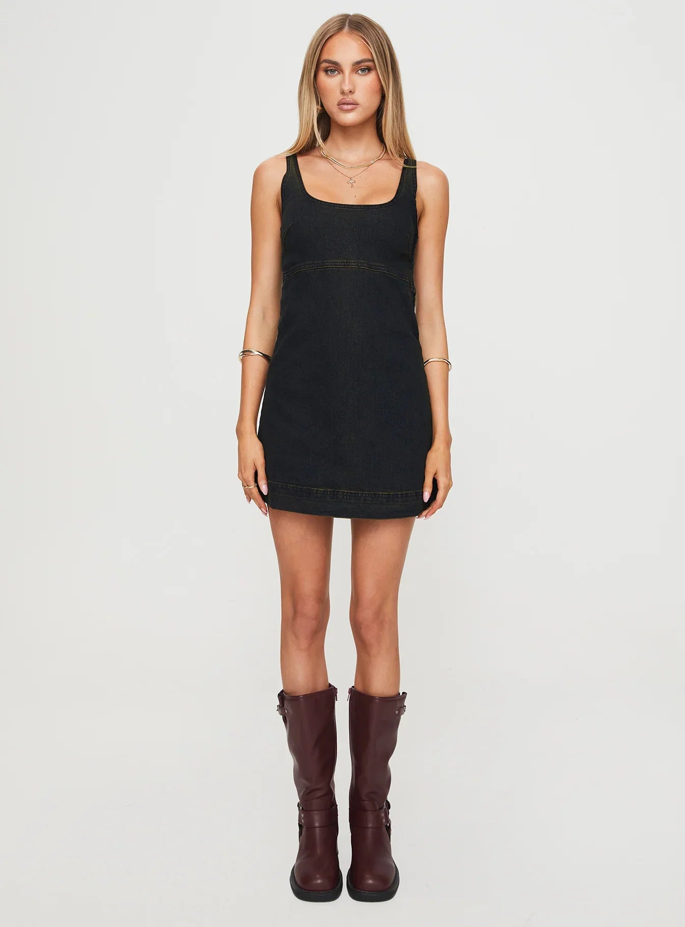 Rautha Denim Mini Dress Black