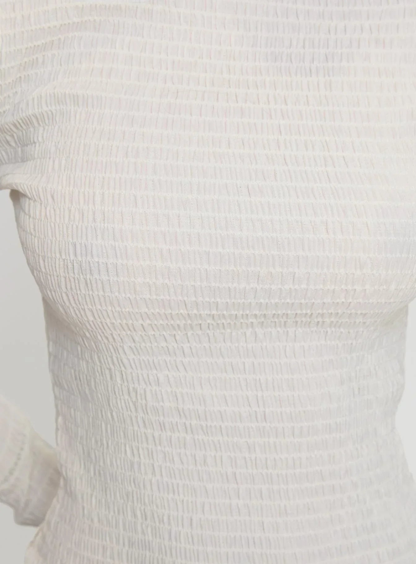 Murphey Ruched Long Sleeve Top Cream
