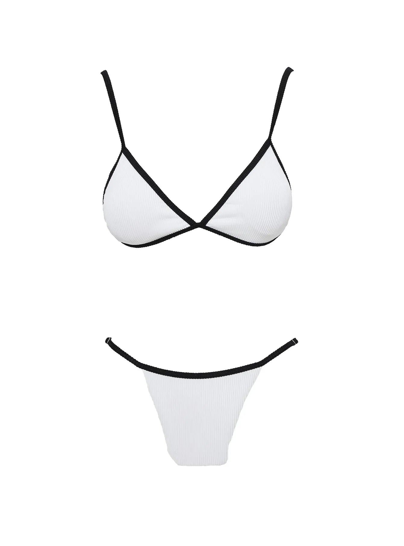 Olivia Adjustable Cheeky Bikini Bottom White Black