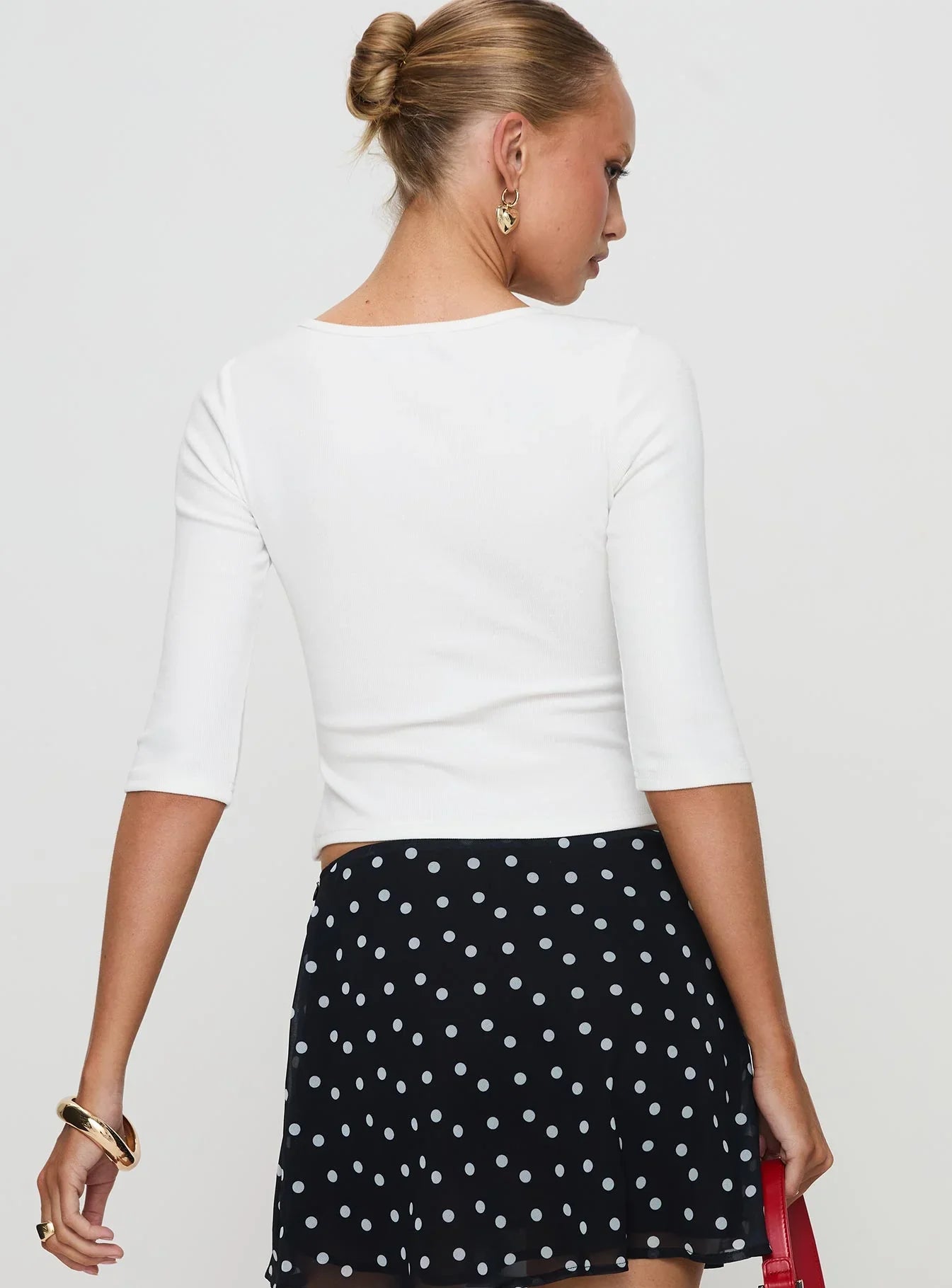 Elaia 3 4 Sleeve Top White