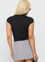Cailie Mock Neck Bodysuit Black