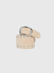 Spheres Stud Belt Beige Silver