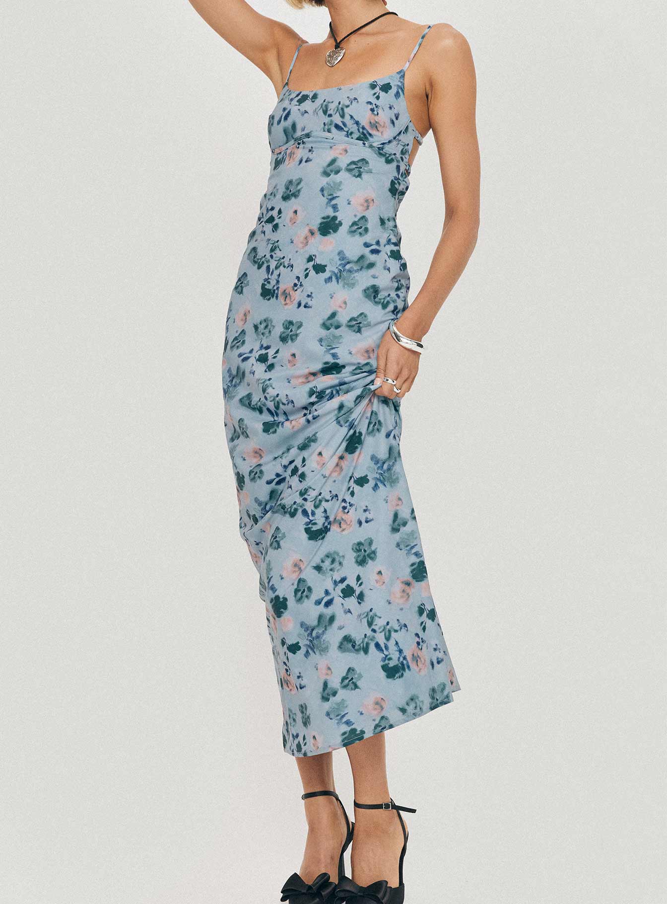 Ravia Maxi Dress Blue Floral