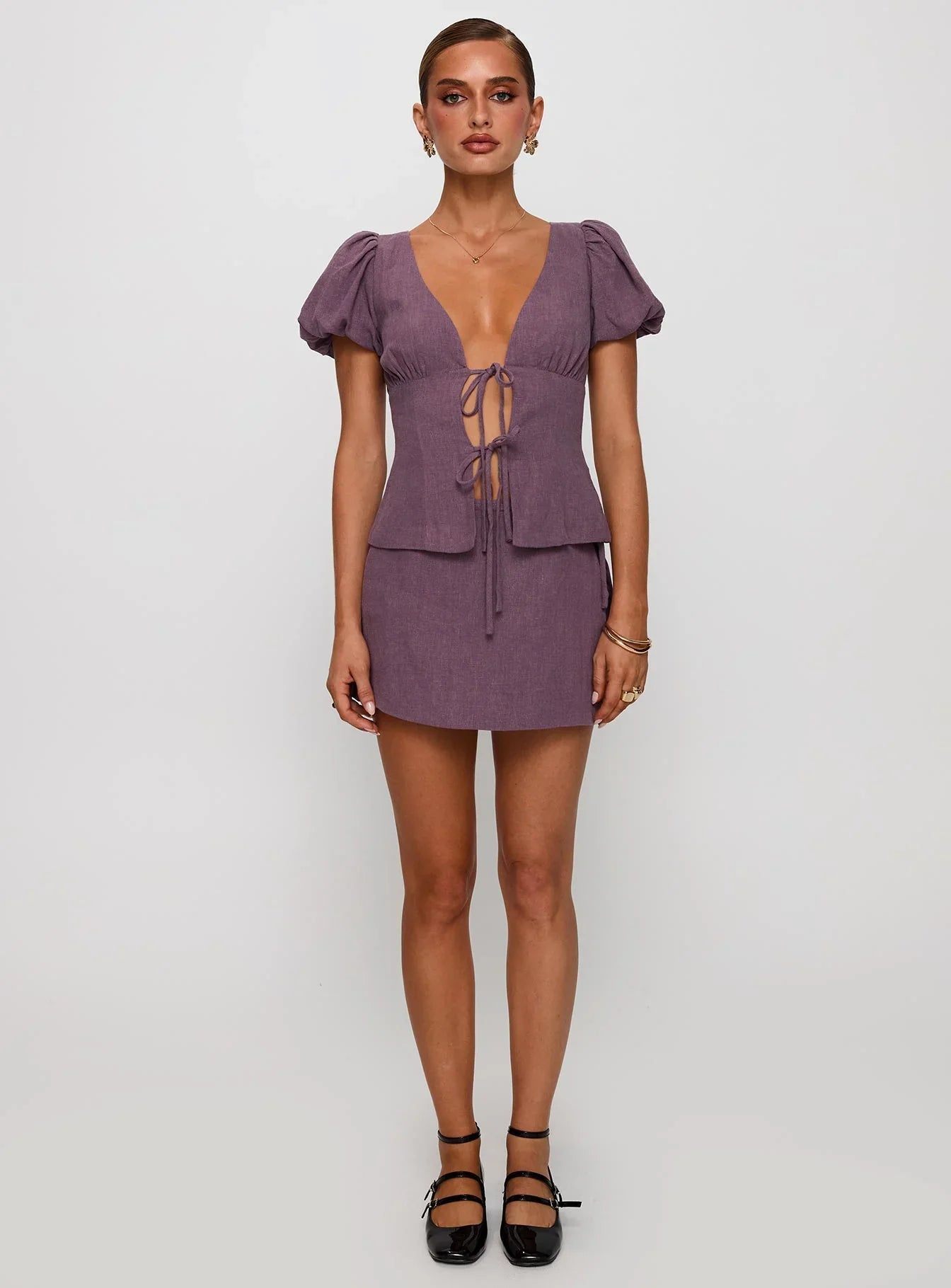 Gulliver Tie Side Mini Skort Mauve