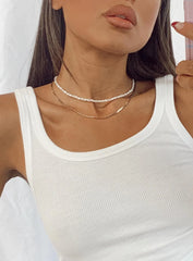 In The Zone Necklace Set Gold White