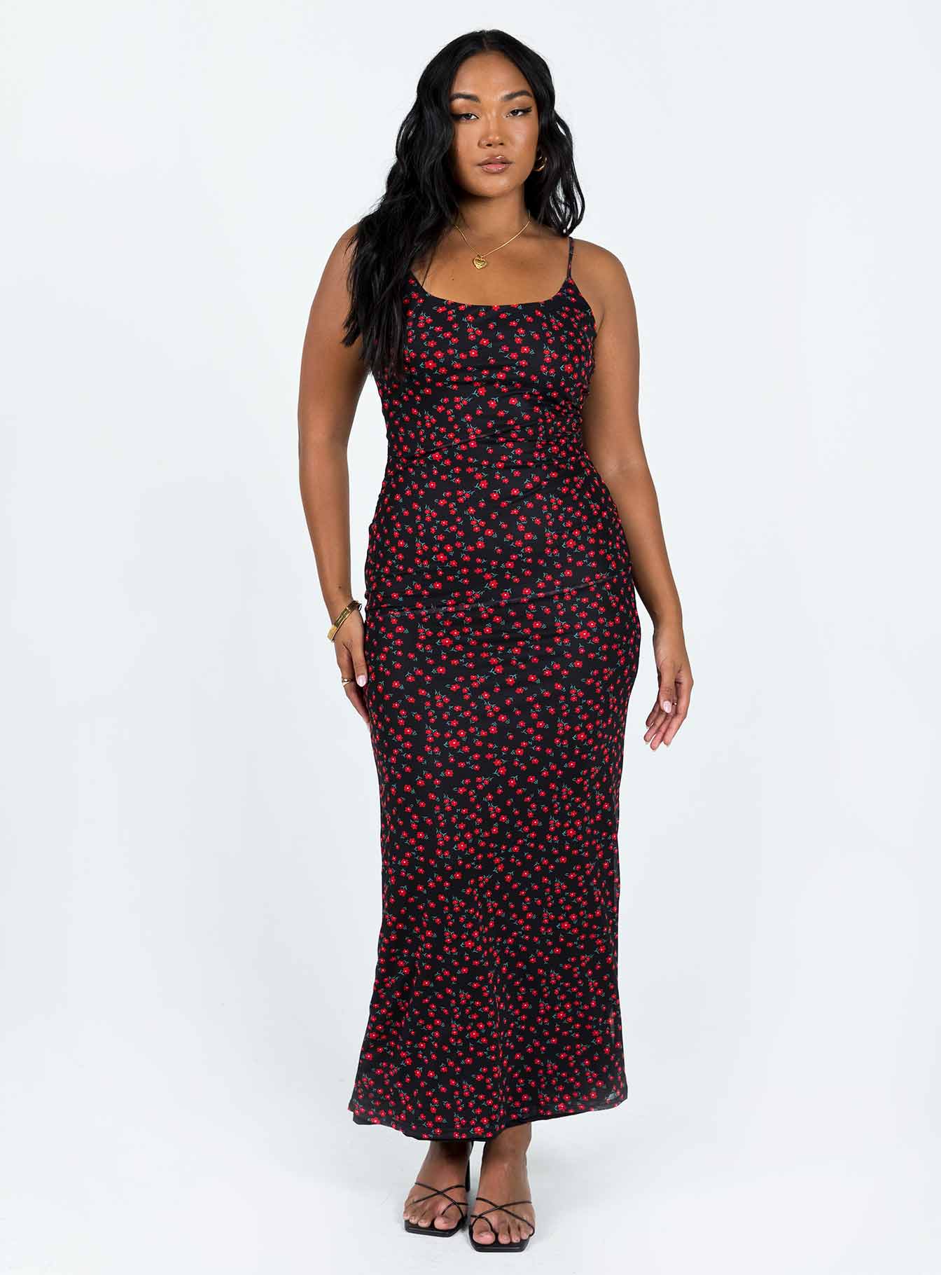 Knox Maxi Dress Black Red Floral