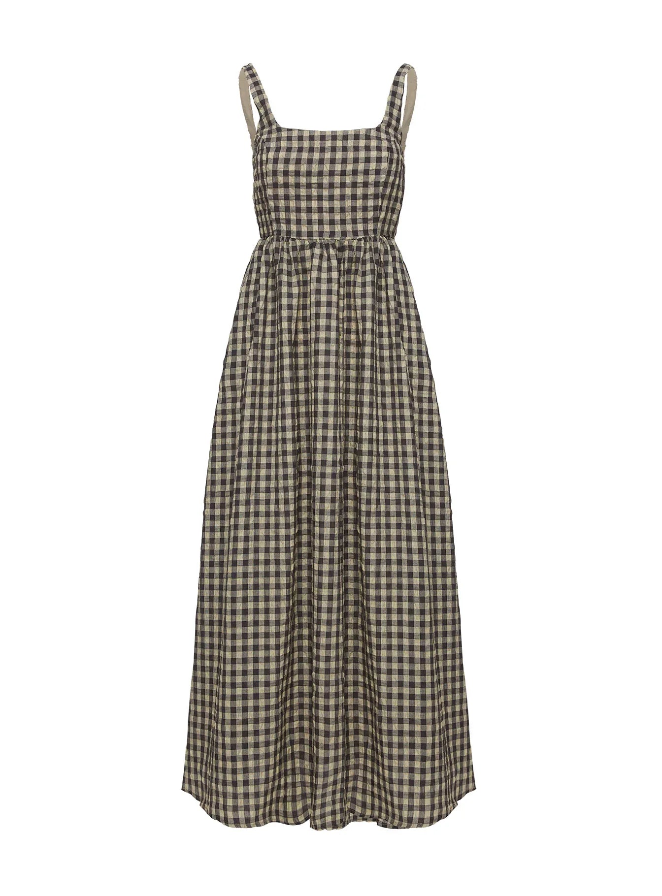 Cartmel Check Maxi Dress Black Cream Tall