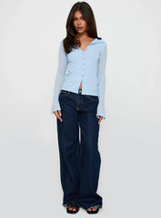 Finnean Long Sleeve Top Pale Blue