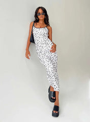 Knox Maxi Dress White Black Floral