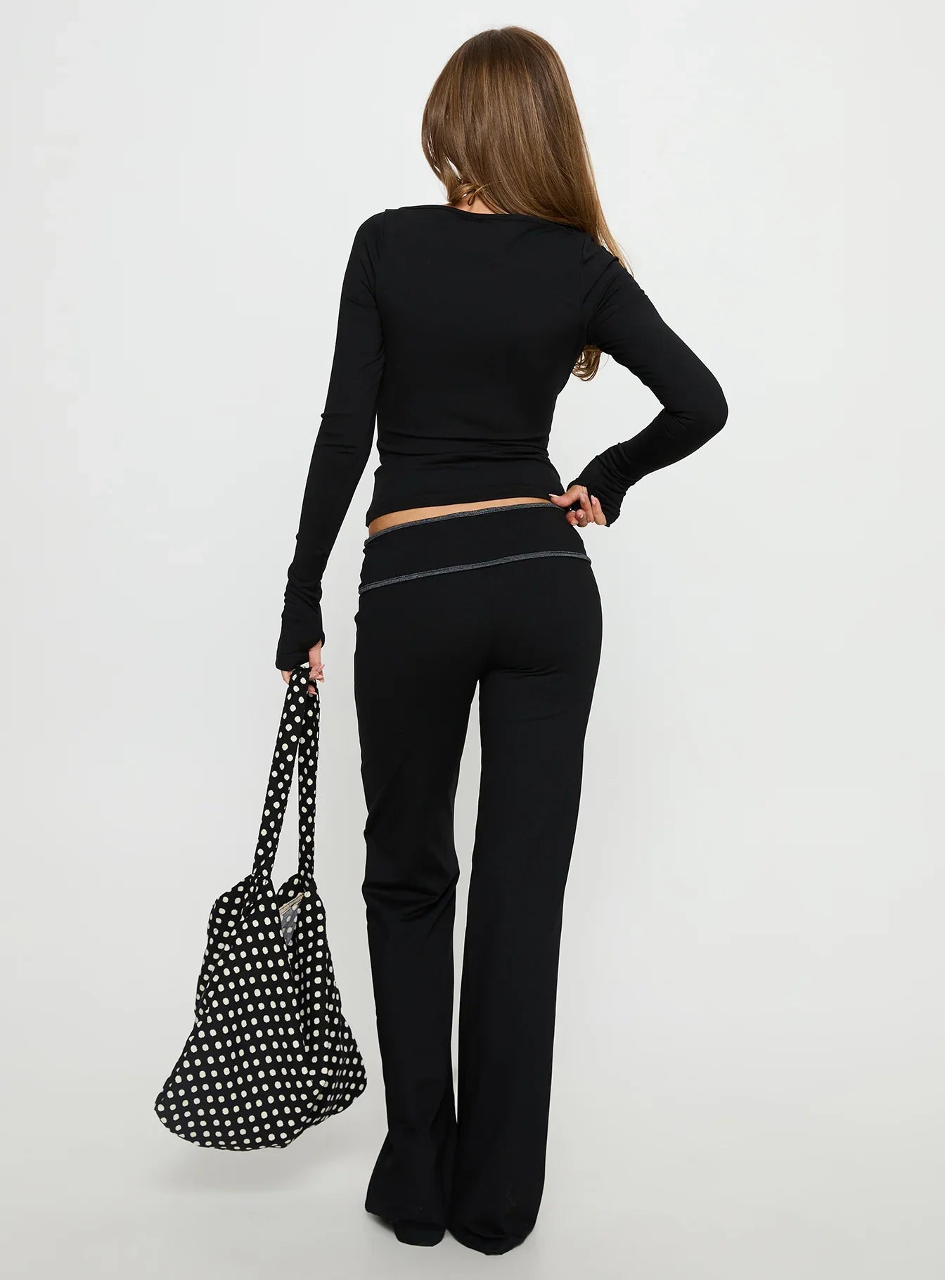 Kobee Jersey Flare Pants Black Grey