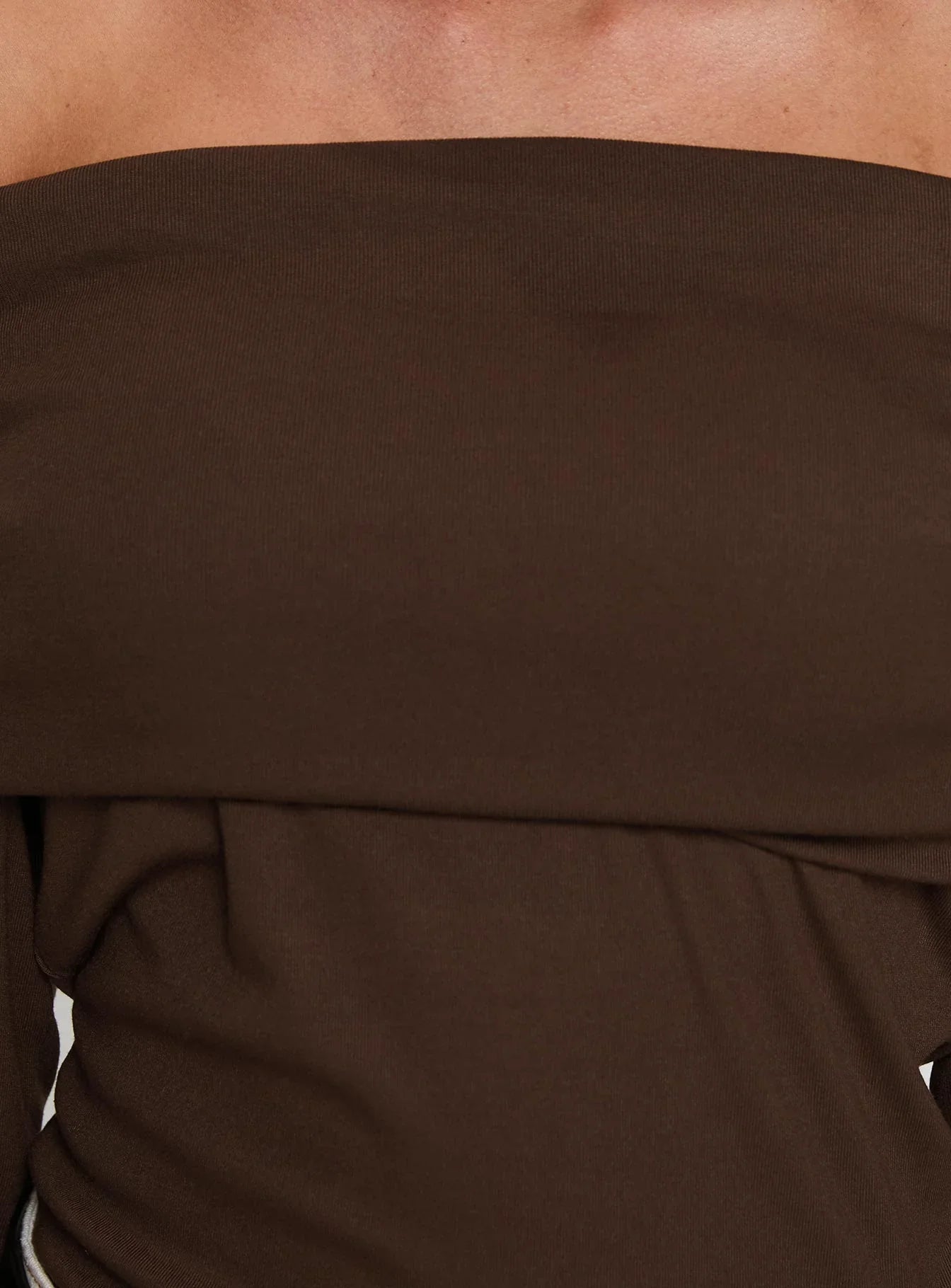 Spoilt Off The Shoulder Bodysuit Brown