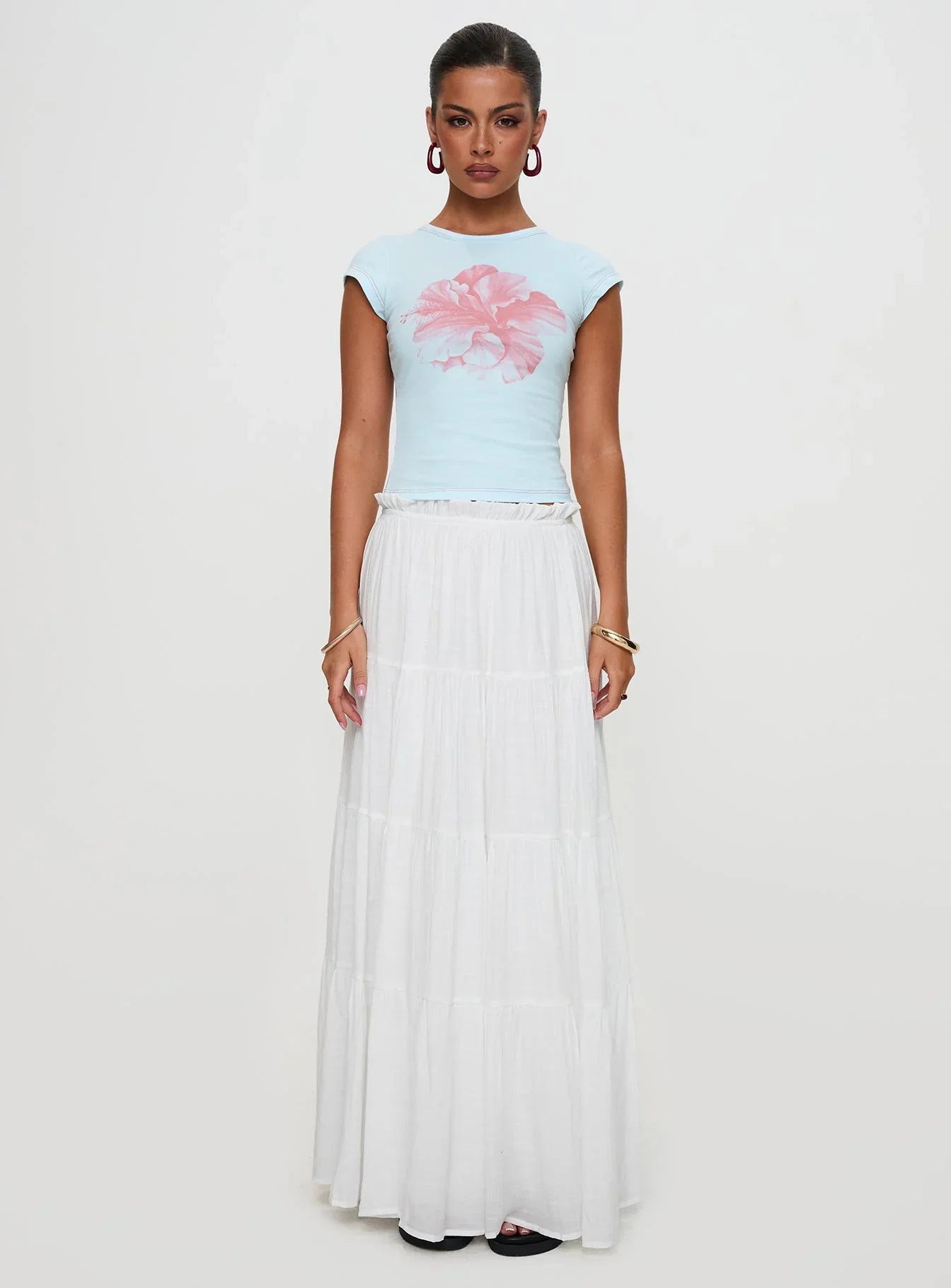 Owenz Hibiscus Baby Tee Blue